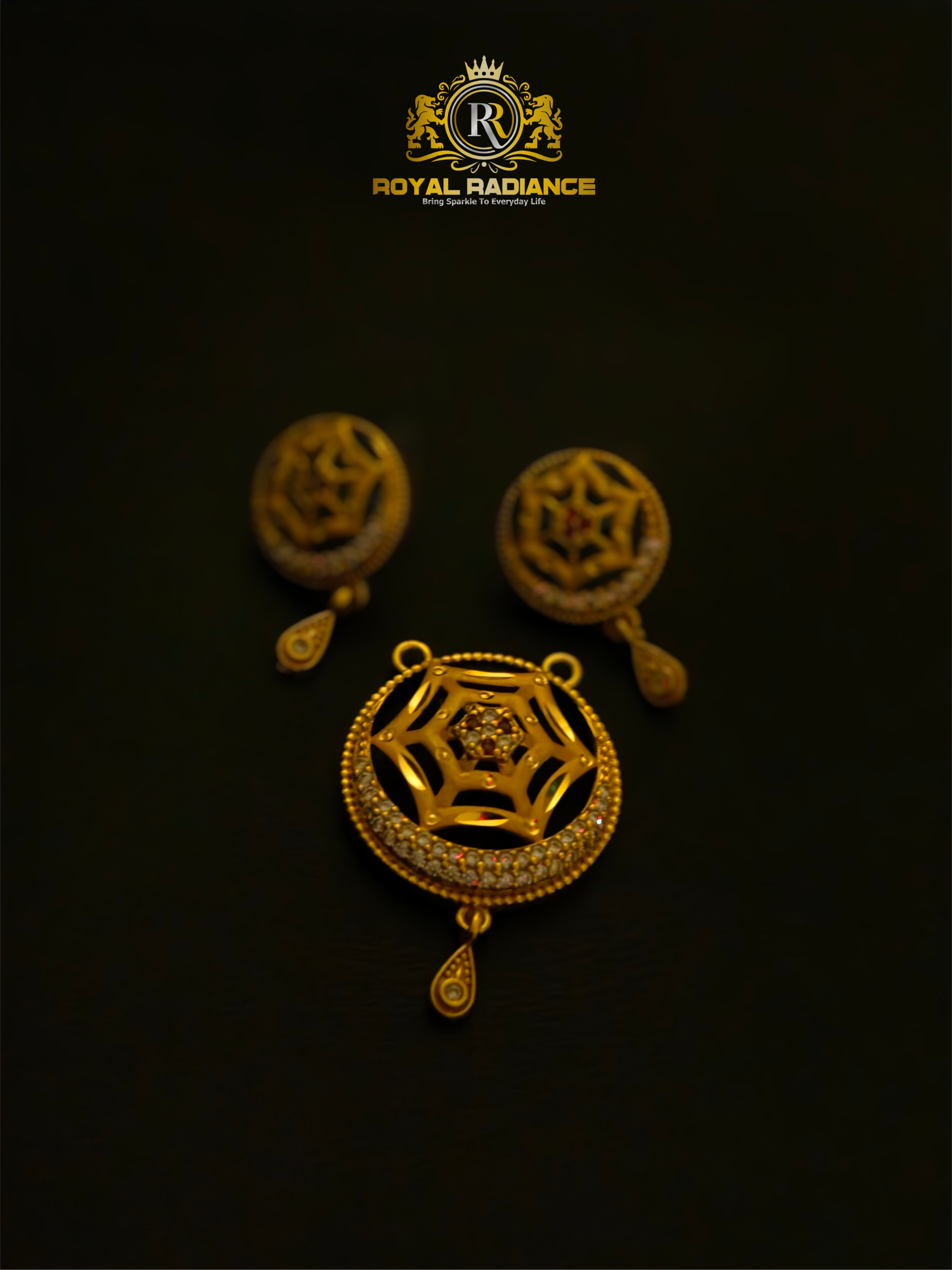 Gold Finish Pendant Set for Women