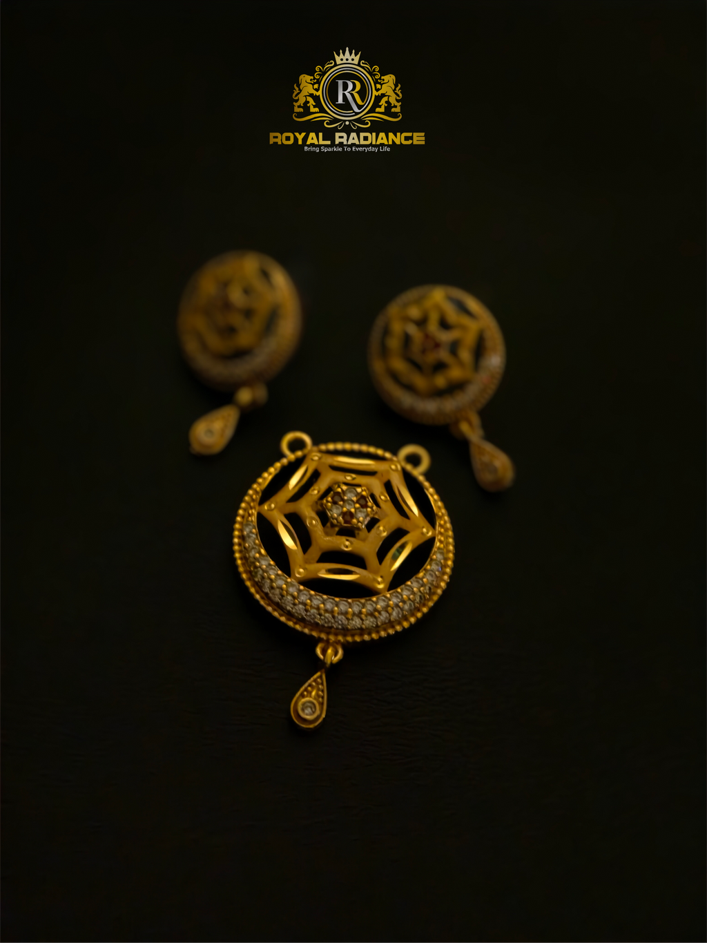 Gold Finish Pendant Set for Women