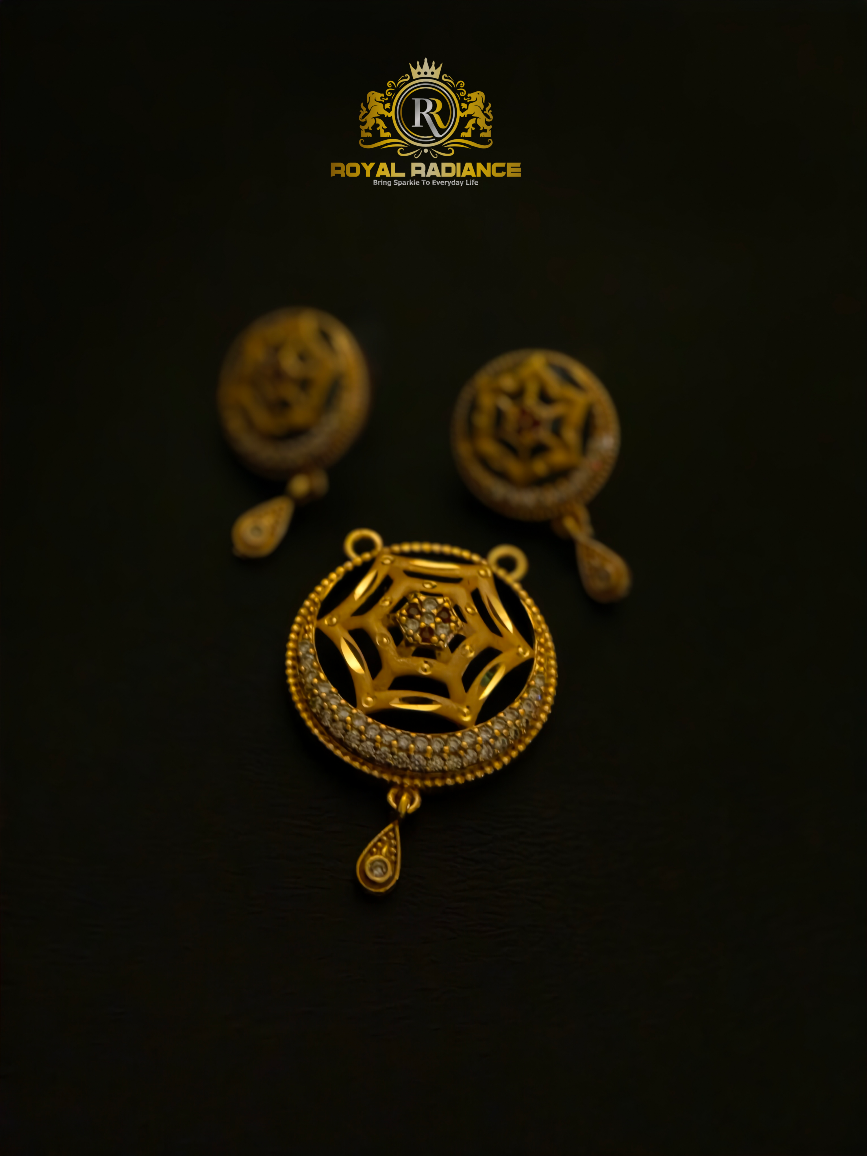 Gold Finish Pendant Set for Women